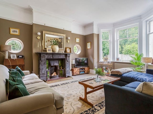 A feature fireplace gives the living room a little extra flair.