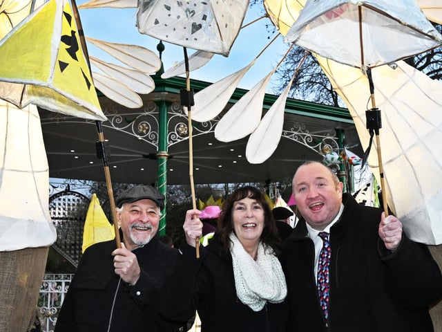 Crawley Borough Councillors Michael Jones, Chris and Sue Mullins took part in the parade