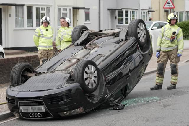 One person was 'assessed and treated' before being taken to Worthing Hospital 'for further checks', according to South East Coast Ambulance Service. Photo: Eddie Mitchell