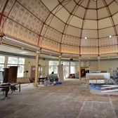 Photo showing the refurbishment work that's being carried out at the 140-year-old Winter Garden in Eastbourne back in 2020
