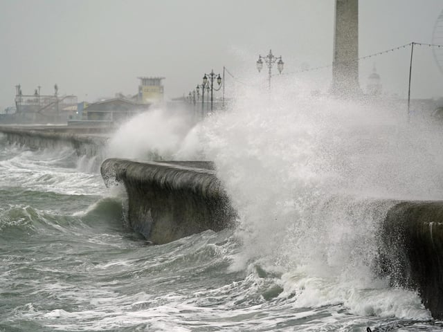Waves crash against the seafront in Southsea as Storm Barra hit. Picture: Andrew Matthews/PA Wire