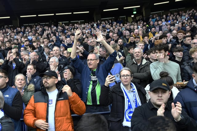 Brighton and Hove Albion fans at the match against Tottenham Hotspur (Photo by Jon Rigby):Brighton fans at the Premier League match at Spurs, Februaey 2024