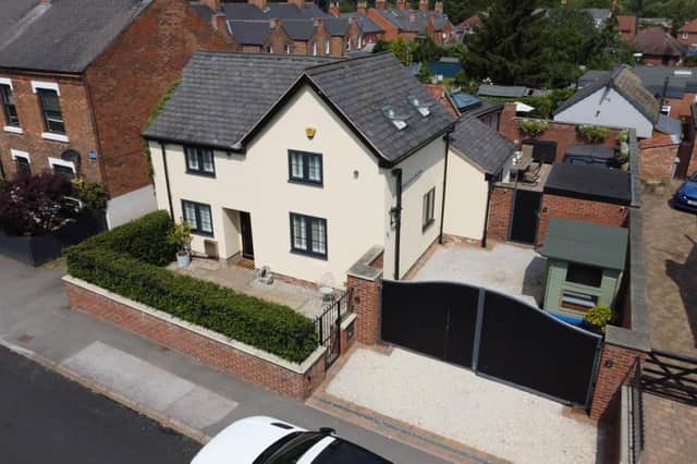 An aerial view of the £490,000-plus three-bedroom, detached home on Lower Kirklington Road, Southwell that has been given a full and fantastic renovation in the last ten years.