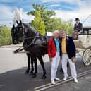 Rod Crowder and Ron Shoosmith got married in Crawley on Saturday, September 16. They travelled to their reception venue - the Gatwick Manor - in a horse and carriage. Picture: Colin Leonard/www.CLphoto.net