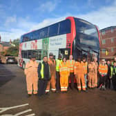 Local Stagecoach team with the dedicated Poppy bus