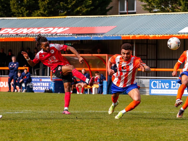 Action from Eastbourne Borough's defeat at Braintree in the National Lague South