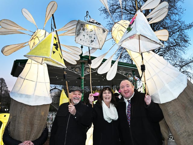 Crawley Borough Councillors Michael Jones, Chris and Sue Mullins took part in the parade