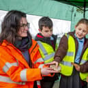 More than 20,000 artefacts unearthed in a detailed archaeological survey carried out on the site of the proposed extension to the Home of Rolls-Royce at Goodwood. Children from Years 3, 4 and 5 at The March CE Primary School, which adjoins the Home of Rolls‑Royce, were invited onto the site to see the work at first hand. Photo: Rolls-Royce Motor Cars