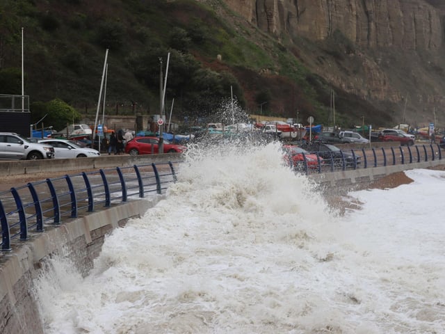 Rough sea at Hastings on New Year's Day