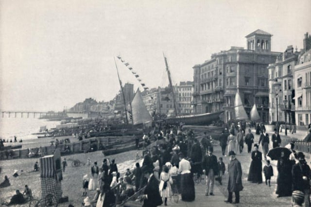 'Hastings seafront in 1895.