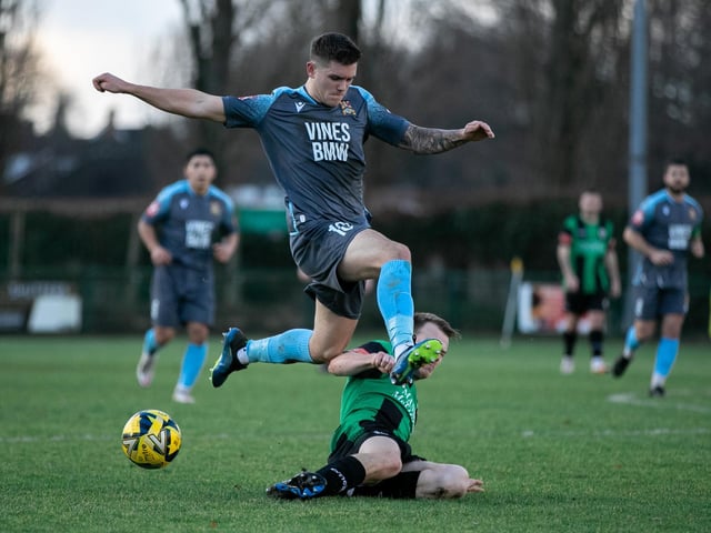 Action from Three Bridges' home clash with Burgess Hill Town in the Isthmian south east division