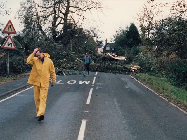 Ansty Road, Cuckfield, after the Great Storm of 1987