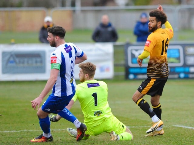 Action from Littlehampton Town 3 Haywards Heath Town 2 in the Isthmian League south east division