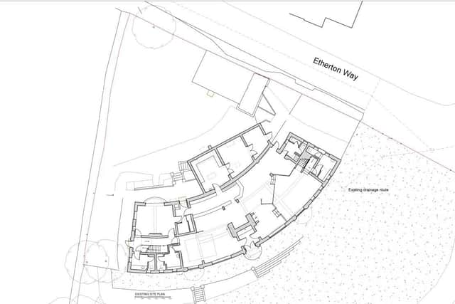 The plans outline the conversion of the existing building to provide a convenience store to the ground floor, alongside four maisonettes and four dwelling houses within the grounds.