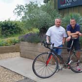 Grant Kirby and Jez Viel, from GKirby Collection in Warninglid, aim to raise £5,000 for Parkinson's UK by cycling from London to Paris