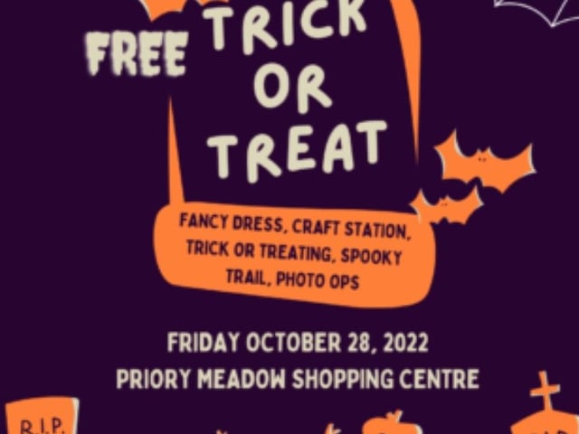 Priory Meadow shopping centre at Hastings has a free trick or treat event taking place on Friday October 28, with slots between 10am and 3pm. Fancy dress is encouraged. Visit their website for more details.