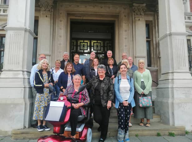 Save Eastbourne Bandstand Group outside the town hall before Wednesday's meeting