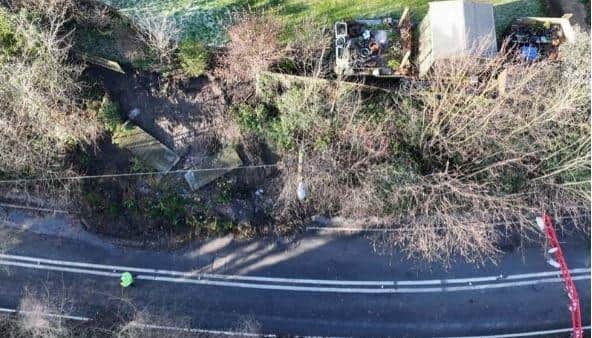 The A29 in Pulborough has been shut since December 28 following a landslide