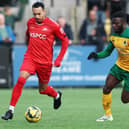 Dan Ajakaiye was on the scoresheet at Enfield Town and Canvey Island for Horsham. Picture by Natalie Mayhew, ButterflyFootie