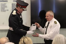 Mick Carter receiving the award from the Lord Lieutenant of East Sussex.