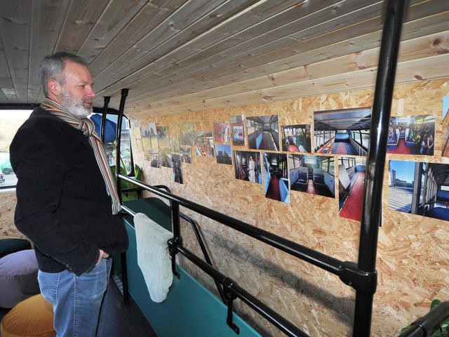 Launch of W.Ave Arts' Community Bus at The Compound, Bexhill Road, St Leonards on December 22.
Deputy mayor David Whitehill is pictured.