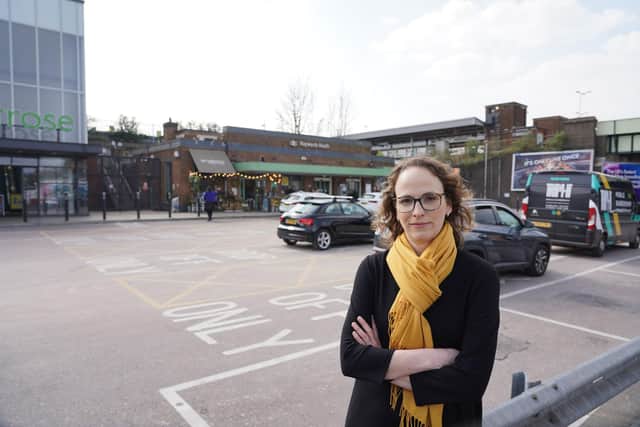 Alison outside Haywards Heath train station
