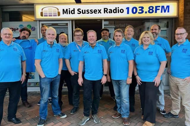 The new blue polo shirts have the Mid Sussex Radio and Steve Willis Training logos on them