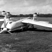 An overturned plane at Goodwood Airfield.
