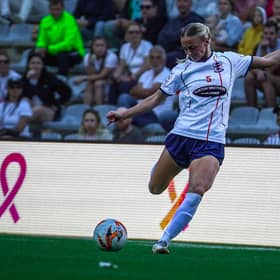 Ella Newman in action at the six-a-side World Cup | Picture: Rewind Visuals