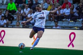 Ella Newman in action at the six-a-side World Cup | Picture: Rewind Visuals
