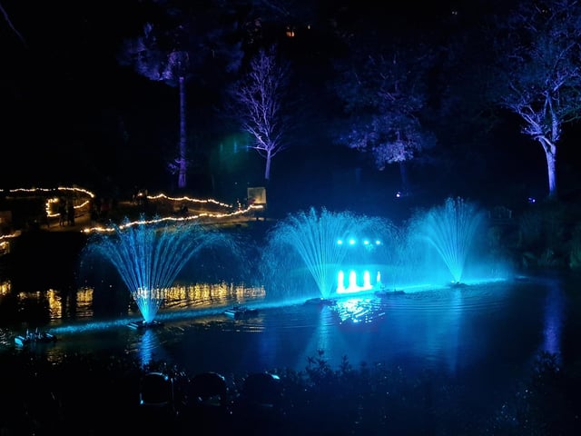 Leonardslee Lights 2024 transports guests into an enchanting world as the gardens come alive with stunning illuminations, captivating large-scale installations, mesmerising fountains and more