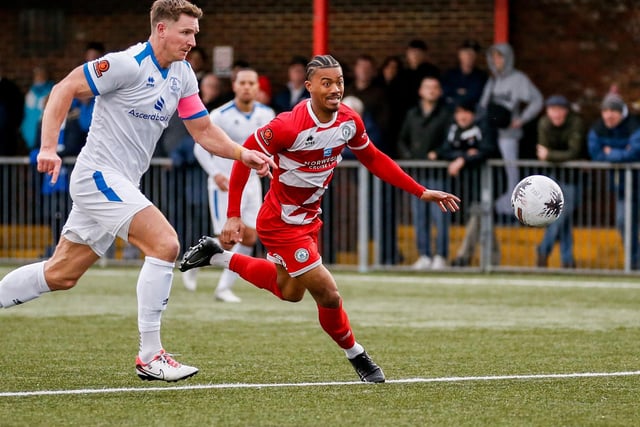 Action from Eastbourne Borough's home loss to Chelmsford City in National League South