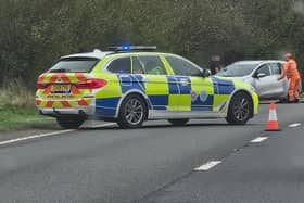 The A27 was partially blocked eastbound after a collision at Hammerpot, near Angmering, around 3pm on Thursday (April 11). Photo: Eddie Mitchell
