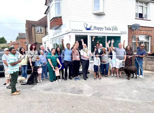 Bexhill mayor Paul Plim opened the new vets in Sidley