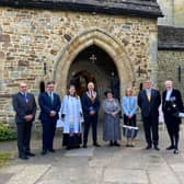 Pictured are Horsham District Council vice chairman Nigel Emery; Horsham MP Jeremy Quin; The Rev Canon Lisa Barnett; council chairman David Skipp; Her Honour Judge Christine Laing KC; Deputy Lord-Lieutenant of West Sussex; Council chief executive Jane Eaton; council leader Martin Boffey and High Sheriff of West Sussex Andrew Bliss. Photo contributed