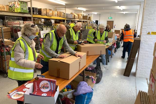 Link to Hope is appealing for volunteers to help with its Shoeboxes for Ukraine Appeal at its Ferring head office. Picture from Link to Hope's Facebook page.