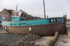 The Dorothy Melinda Hastings fishing boat on display outside the station