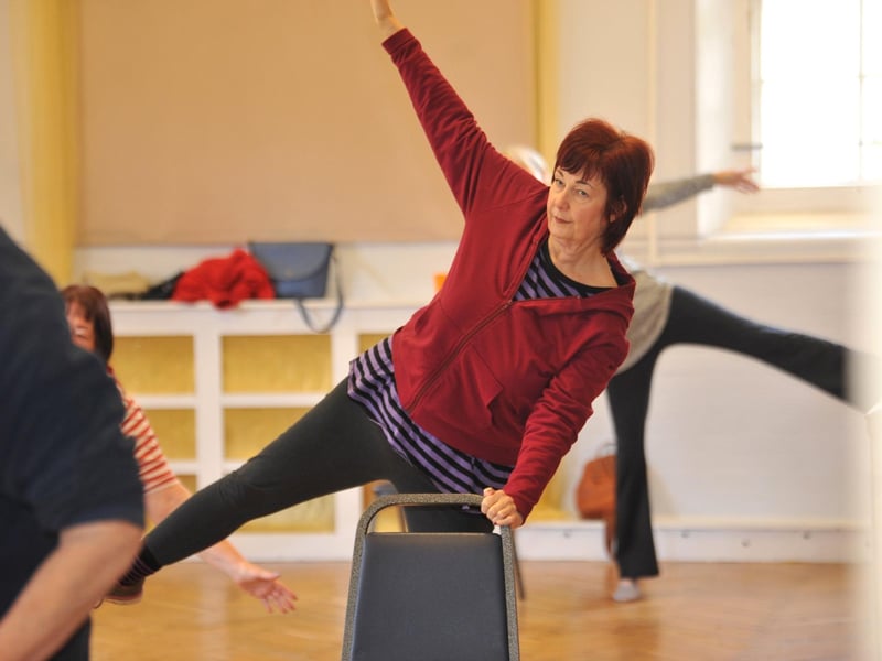 Activities include gym-based support, strength and balance classes, chair-based exercise such as chair yoga and chair Pilates