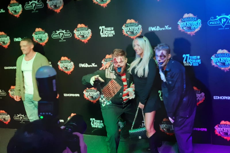 Celebrities including Love Island and Geordie Shore stars, Sussex's own Rag 'n' Bone Man, Duncan James from Blue and Fara Williams MBE walked the black carpet at the world famous Tulleys Farm Shocktoberfest 2023 launch.