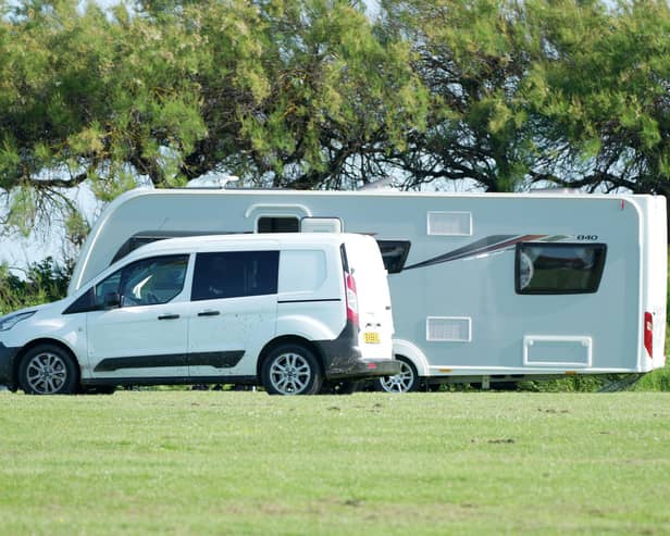 Travellers' caravans have arrived in Goring Gap, Worthing. Picture: Sussex News and Pictures