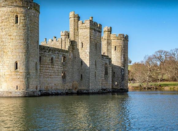 Bodiam Castle: Built in the 14th century, the castle is a perfect example of mediaeval architecture and is surrounded by a moat. It has been featured in several movies and is a popular tourist attraction. Information from the National Trust website
