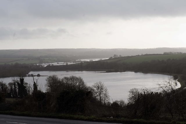 The flooded River Arun above Arundel