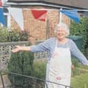 Hazel Stewart celebrating the 75th anniversary of VE Day in Armadale Road, Chichester