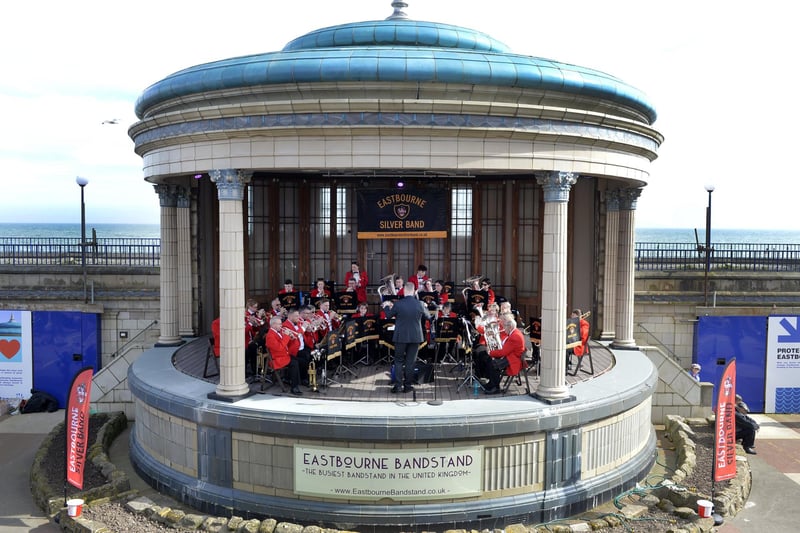 Eastbourne Silver Band entertain the crowds on Easter Sunday (Photo by Jon Rigby)