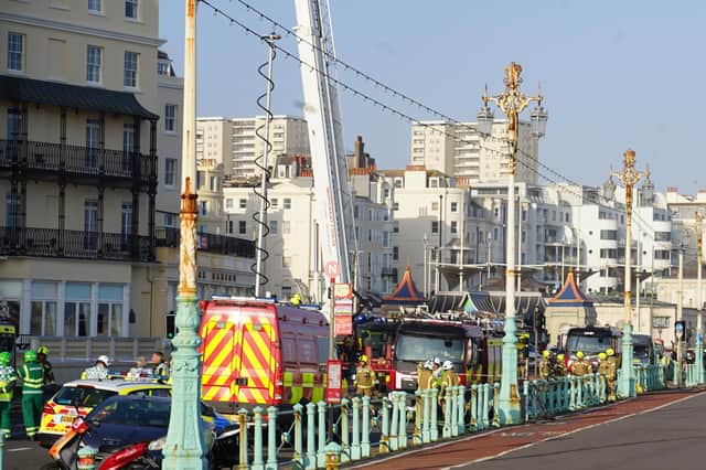 Sussex Police said on Monday, July 17, that the A259 in Brighton will remain closed for at least the next 72 hours following the Royal Albion Hotel fire. Photo: Dan Jessup