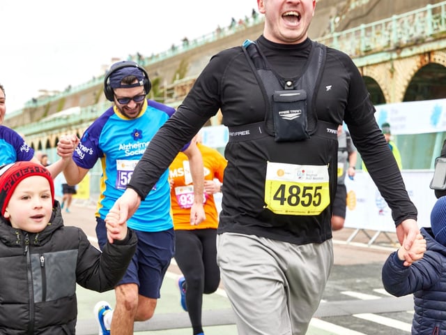Action at the Brighton Half Marathon