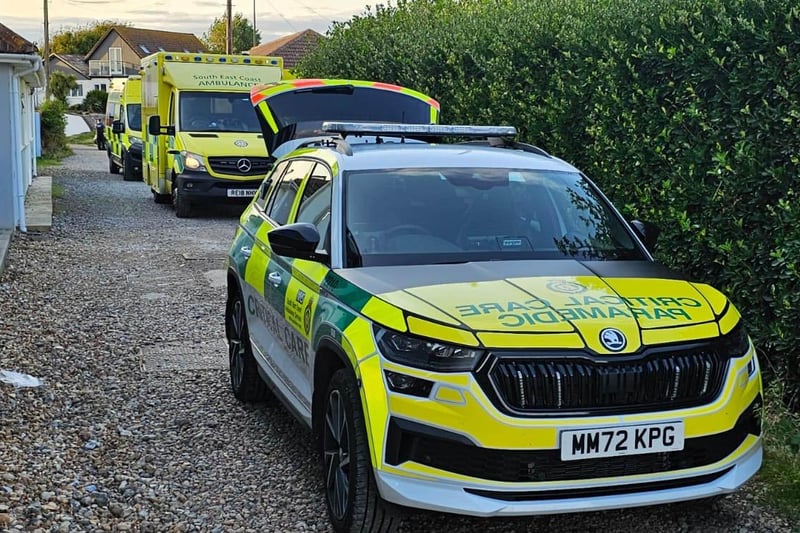 Emergency services were seen at a beach in Lancing last night (Wednesday, August 30).