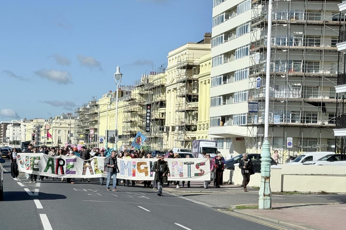Brighton protesters march against Home Office asylum hotel closure
