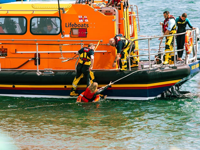 Simulated drills gave members of the public a chance to see what an RNLI rescue looks like.