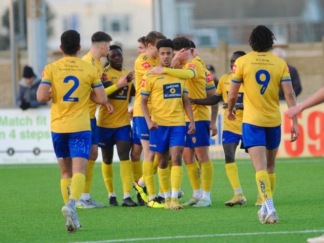 Action from Lancing's 3-1 win over Sevenoaks in the Isthmian south east division